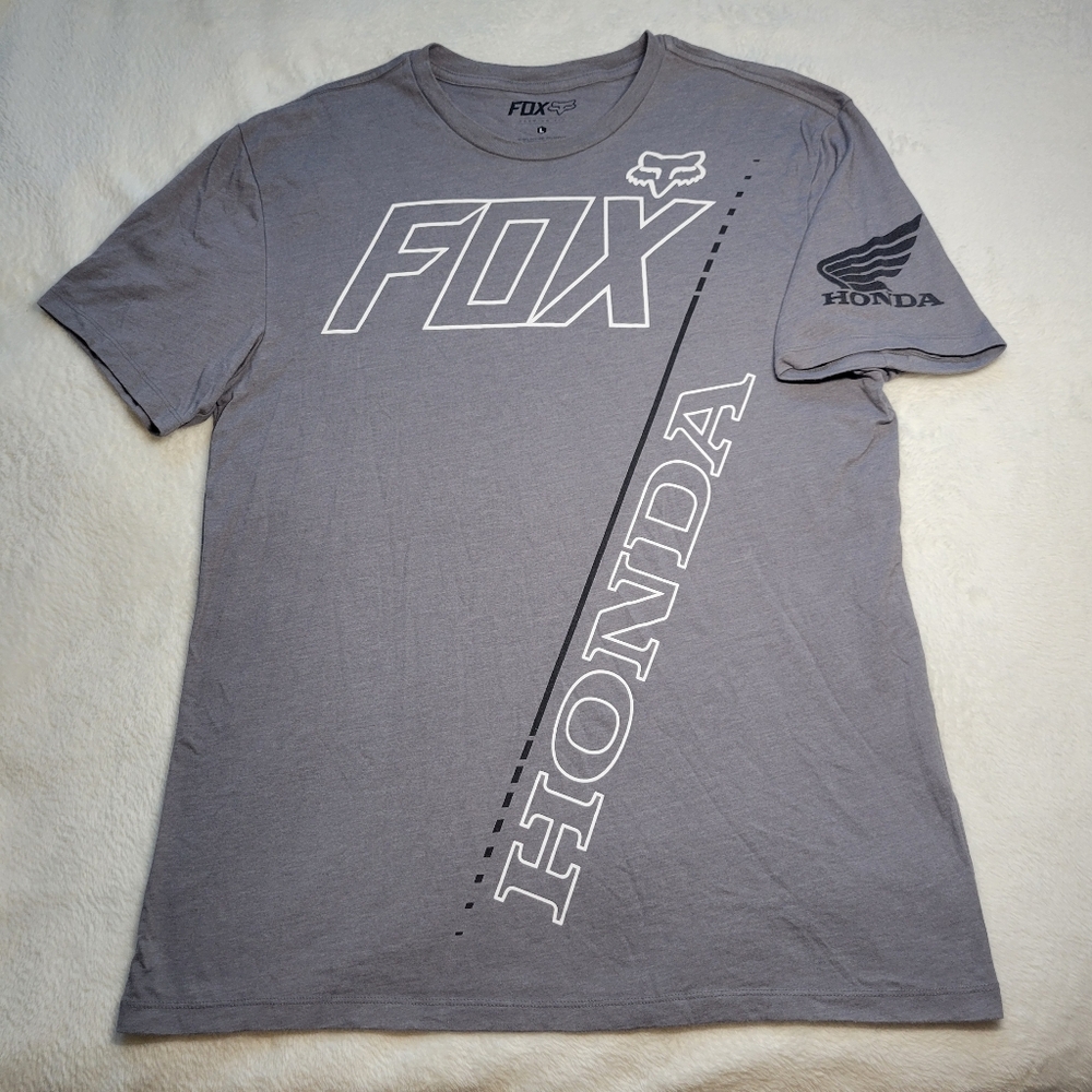 Fox Racing Honda T Shirt Mens Size Large Premium Fit Gray Black Motorcross